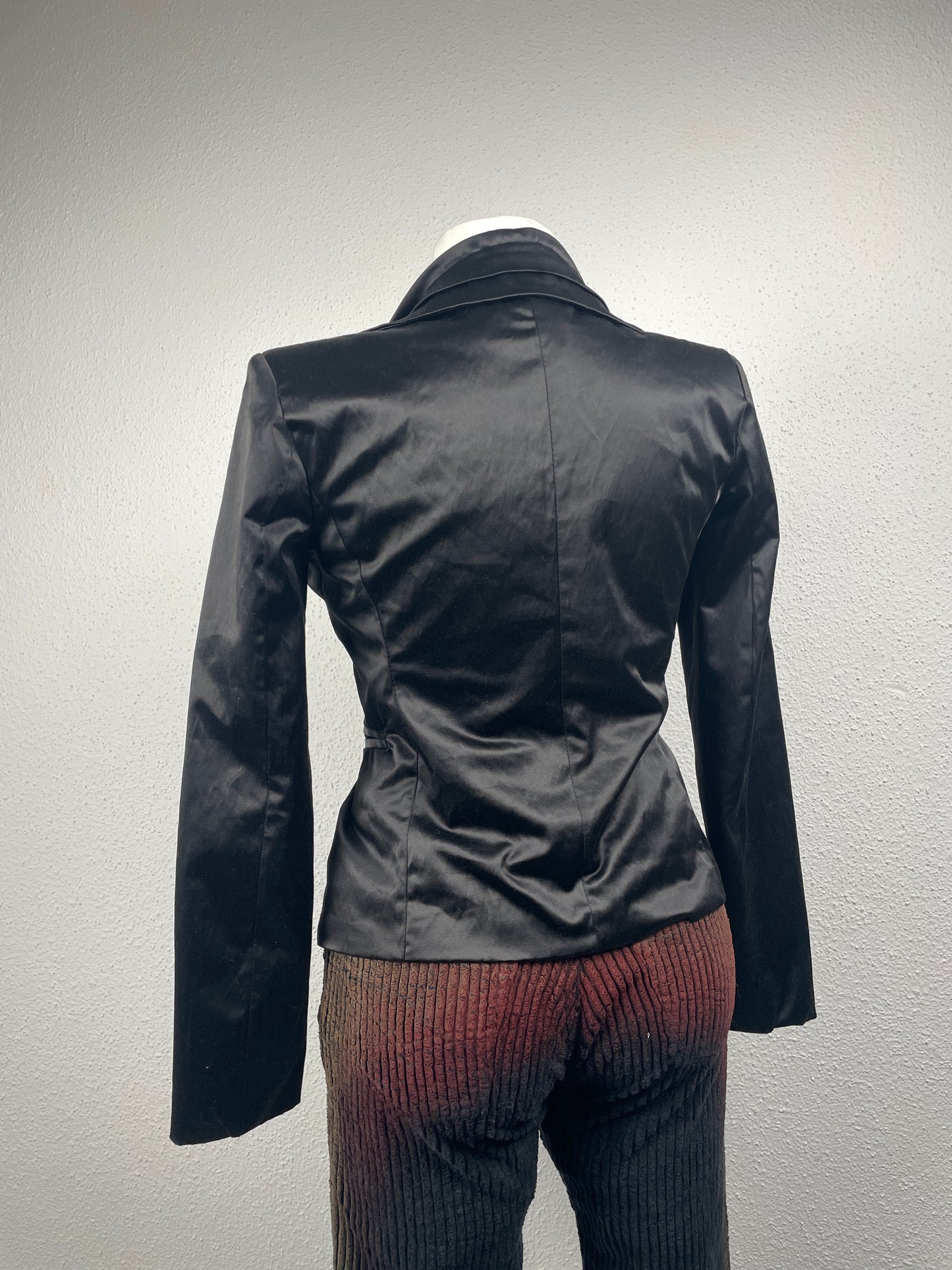 Y2K vintage Italian ruffled satin blazer