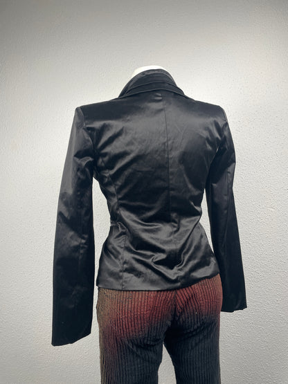 Y2K vintage Italian ruffled satin blazer