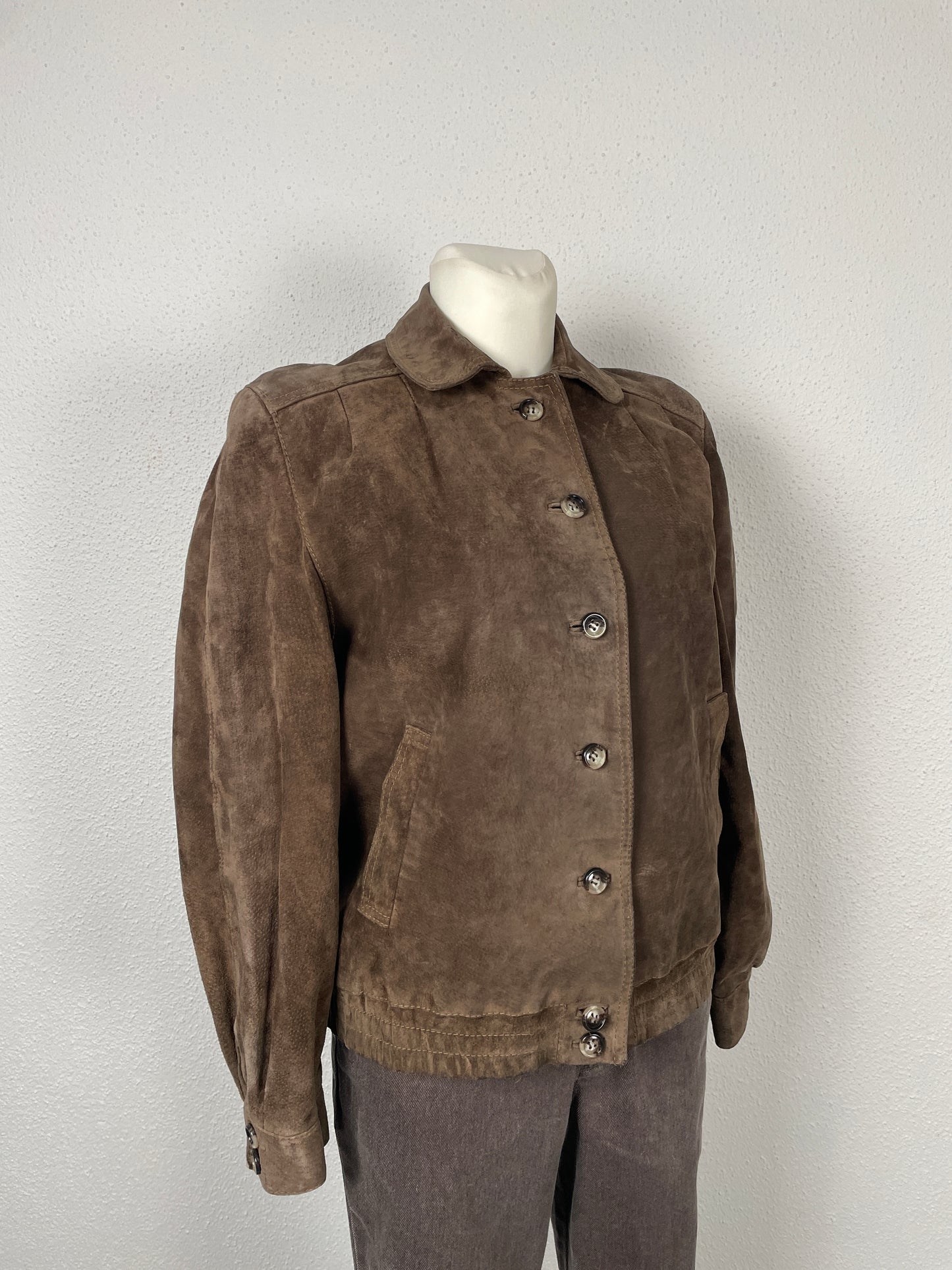 Vintage 80s brown suede jacket