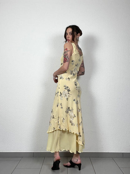 Karida Vintage yellow Floral Dress