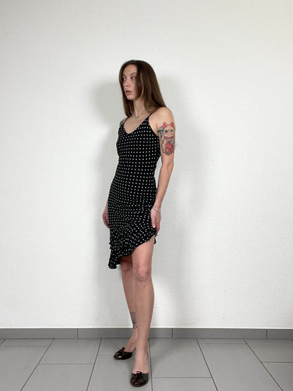 Vintage Y2K Polka Dot Asymmetrical Dress