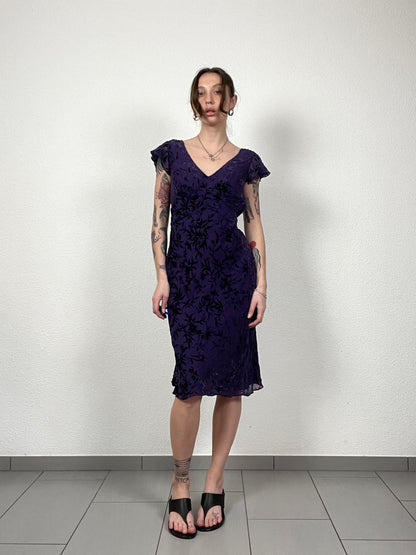 Vintage Purple Velvet Dress
