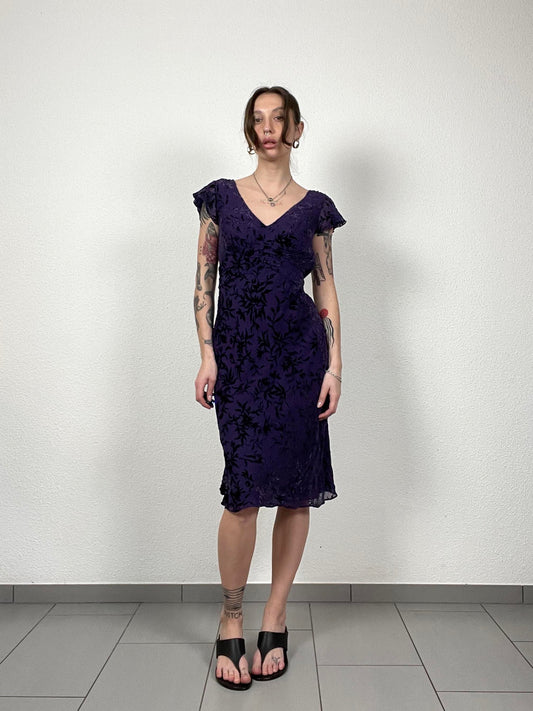 Vintage Purple Velvet Dress