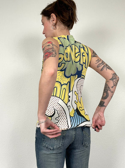 Vintage Pop Art Printed Top