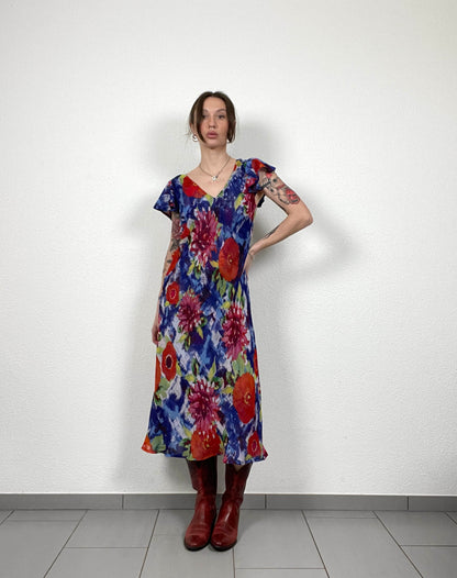 Vintage Y2K Two-Tone Reversible Floral Dress