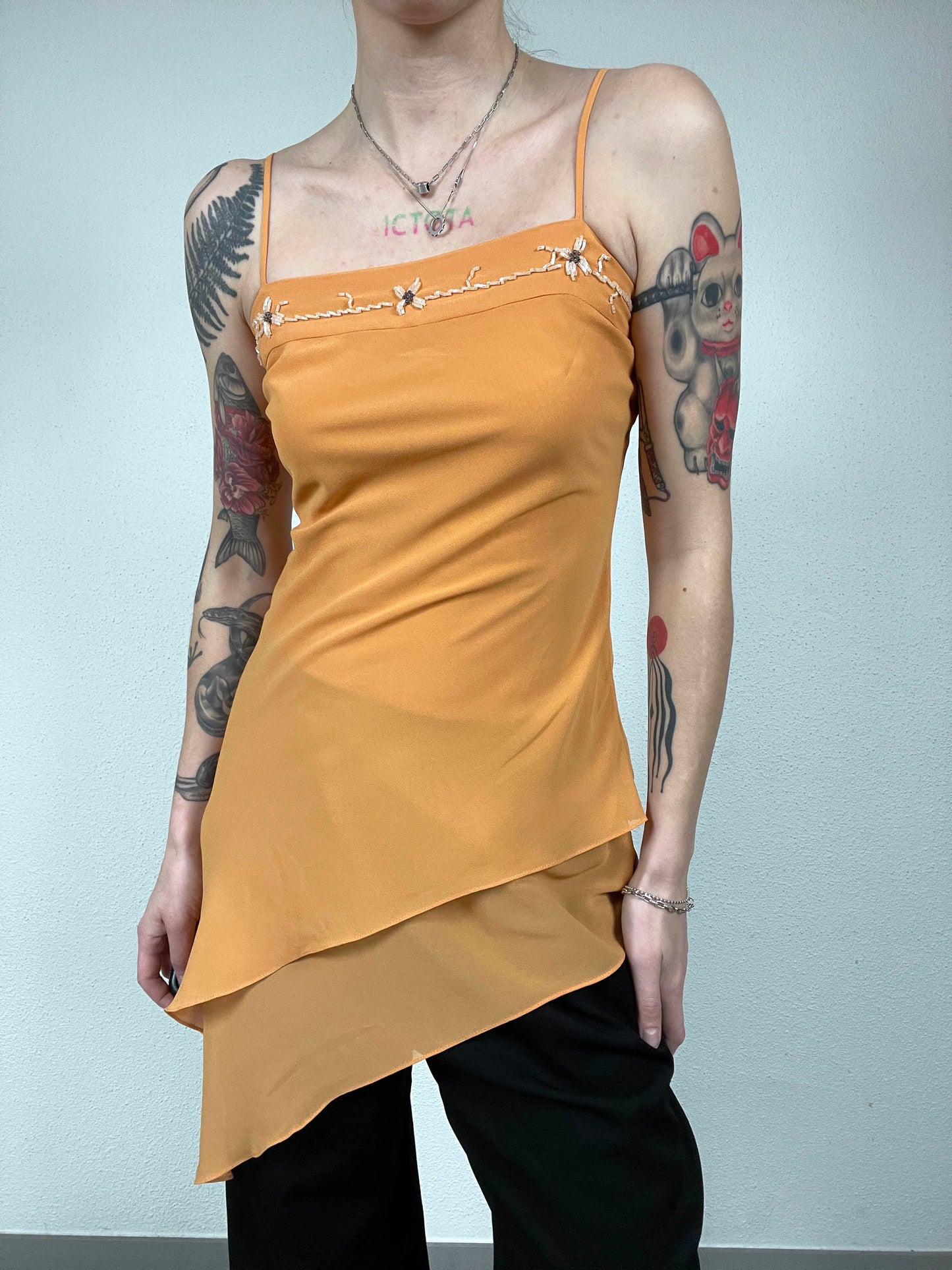Vintage Y2K Asymmetric Layered Top