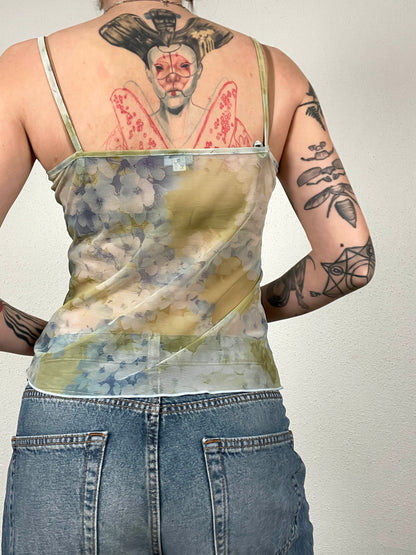 Yamamay Floral Mesh tank Top