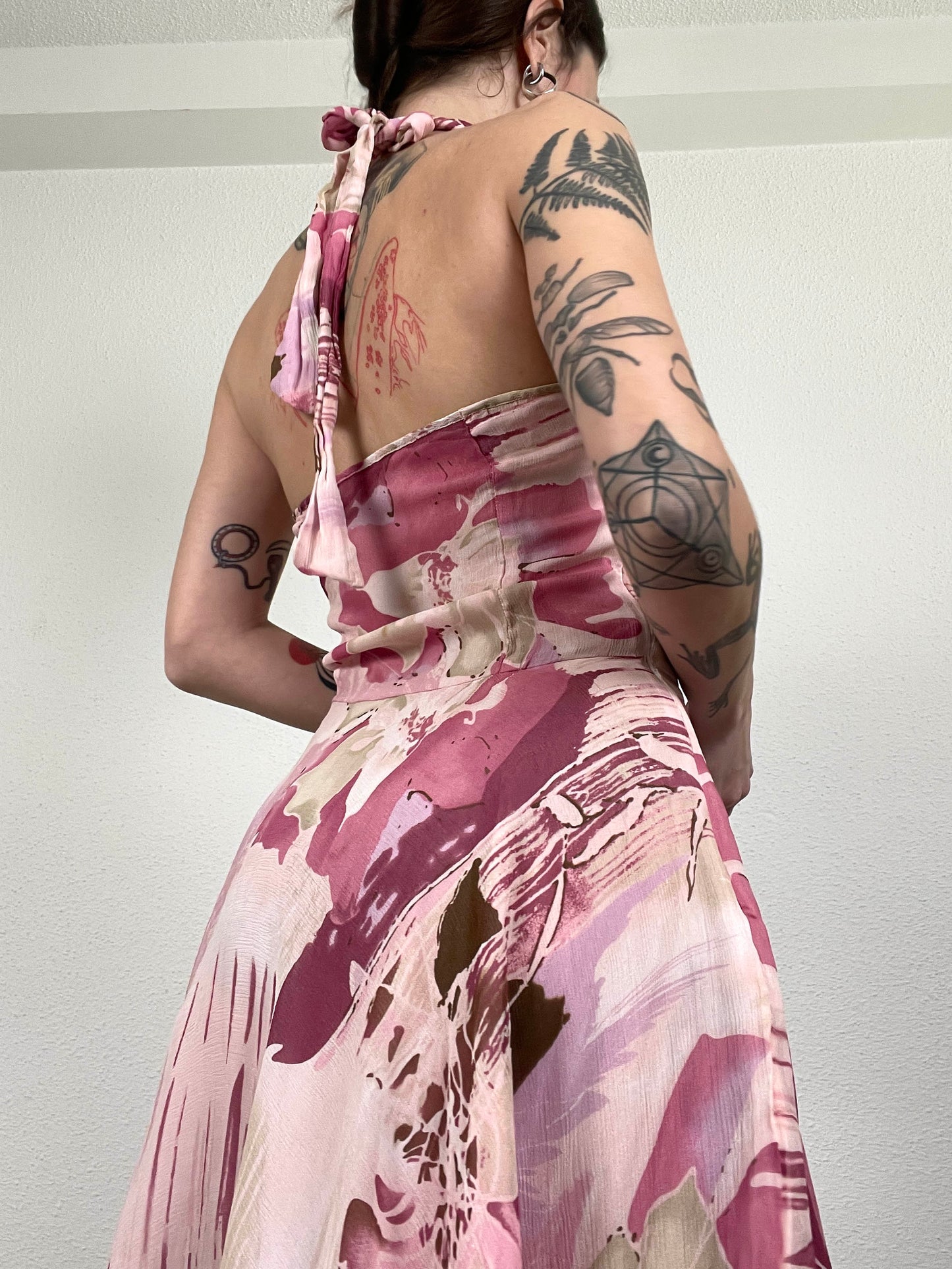Vintage Silk Halter Dress