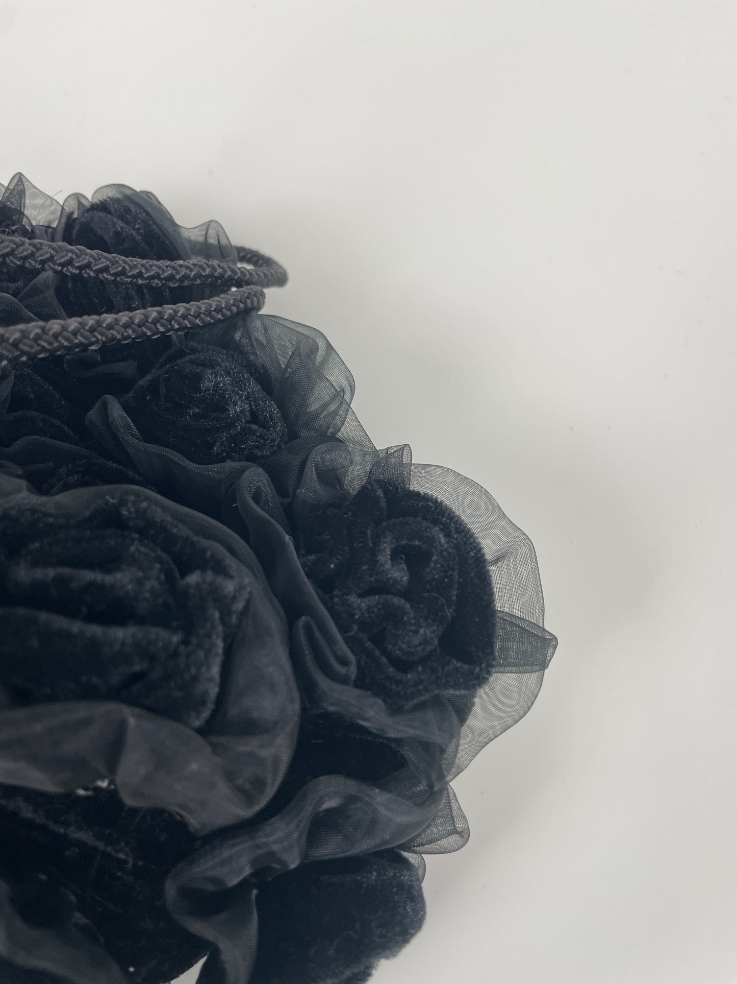 Vintage Y2K black velvet rose mini bag – Marina Galanti, Italy