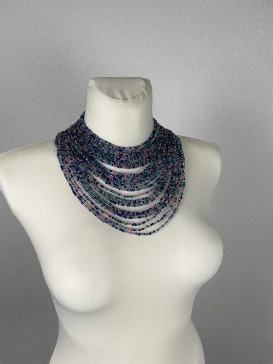 Vintage Ukrainian Multistrand Beaded Necklace