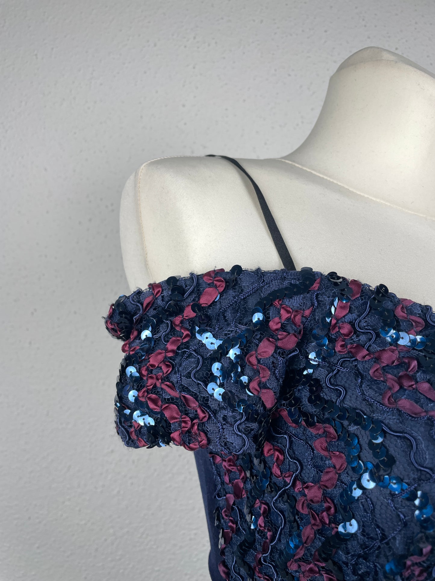 Late 80s / early 90s vintage Lagenes velvet sequin cocktail dress.