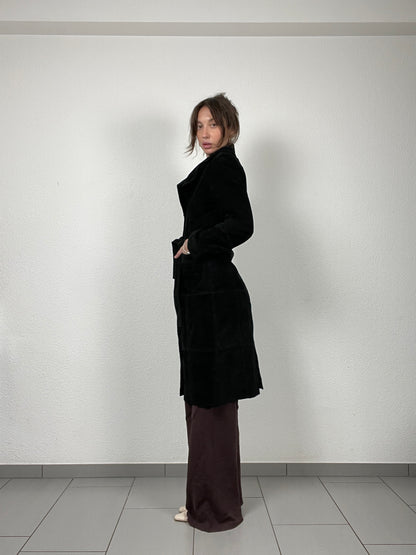 Vintage late 90s suede midi trench coat