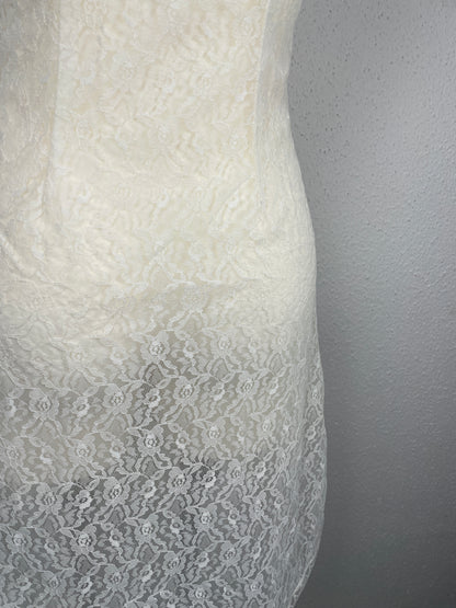 Vintage White Lace Slip Dress