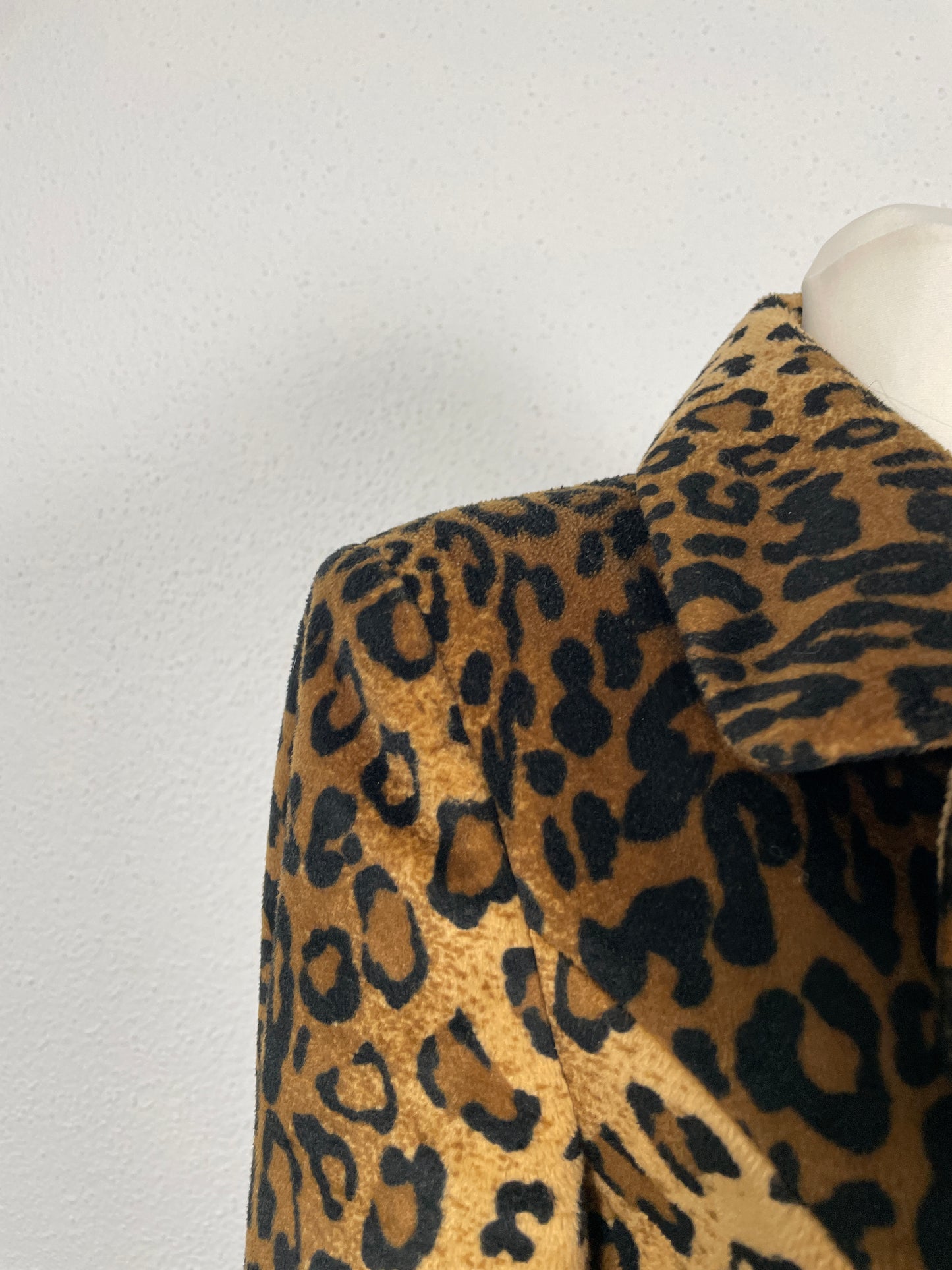 Vintage Leopard Print Double-Breasted Coat