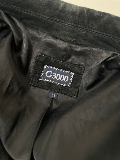 Vintage Y2K black suede jacket with a belt