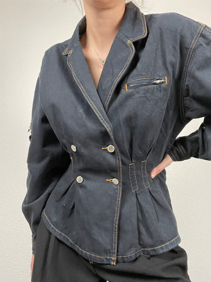 Vintage 80s Structured Denim Jacket by Together – Size 36/38