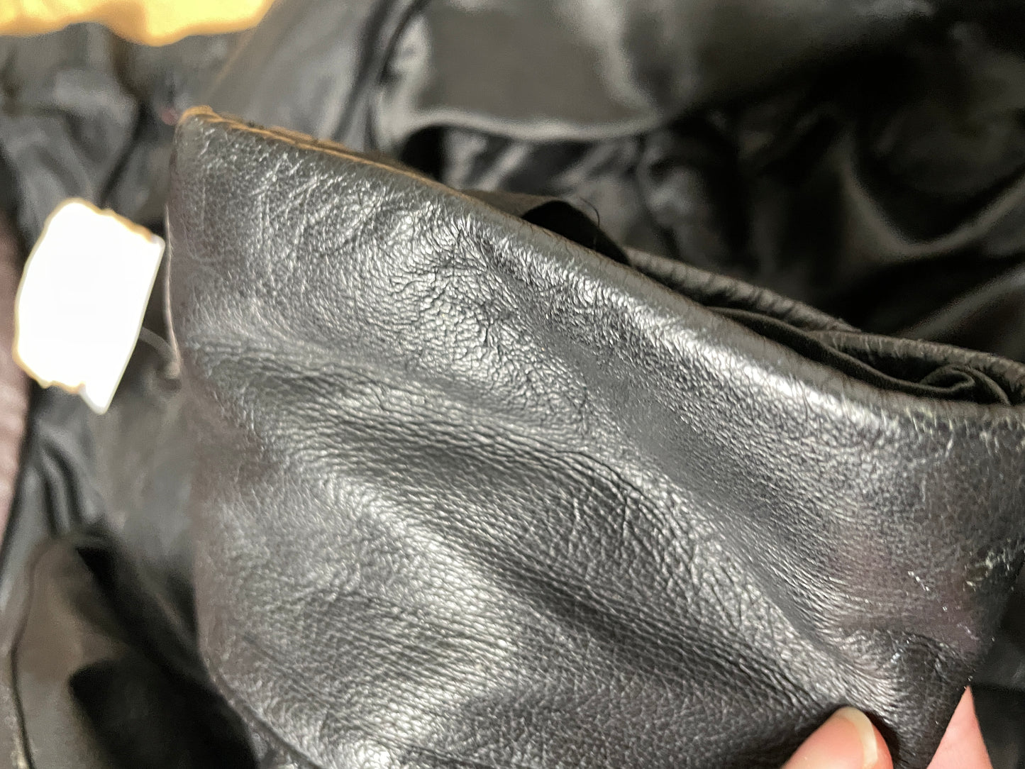 Vintage 90s black leather trench coat