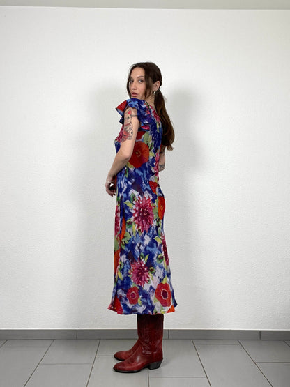 Vintage Y2K Two-Tone Reversible Floral Dress