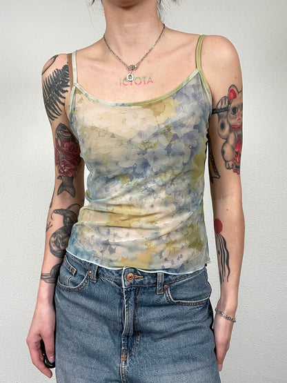 Yamamay Floral Mesh tank Top
