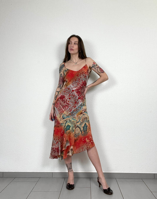 Per Una Vintage Y2K Floral Asymmetric Dress