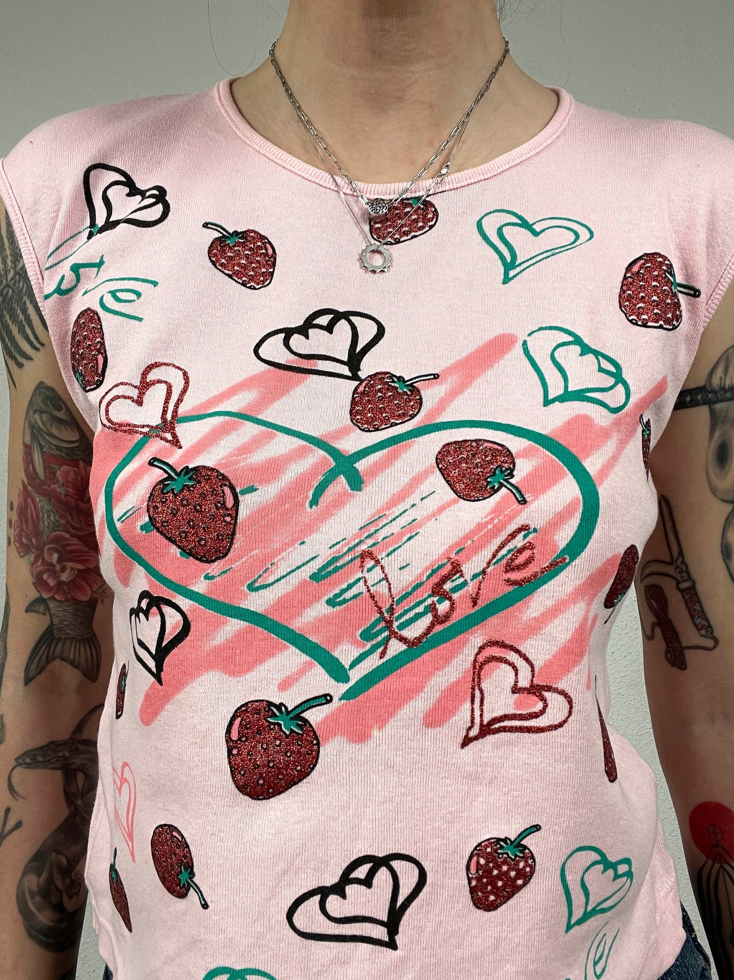 Vintage Y2K Strawberry Print baby t-shirt