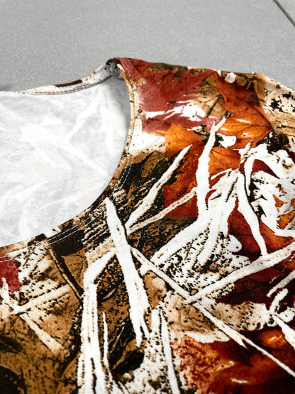 Vintage Leaf Print Top – Y2K Era