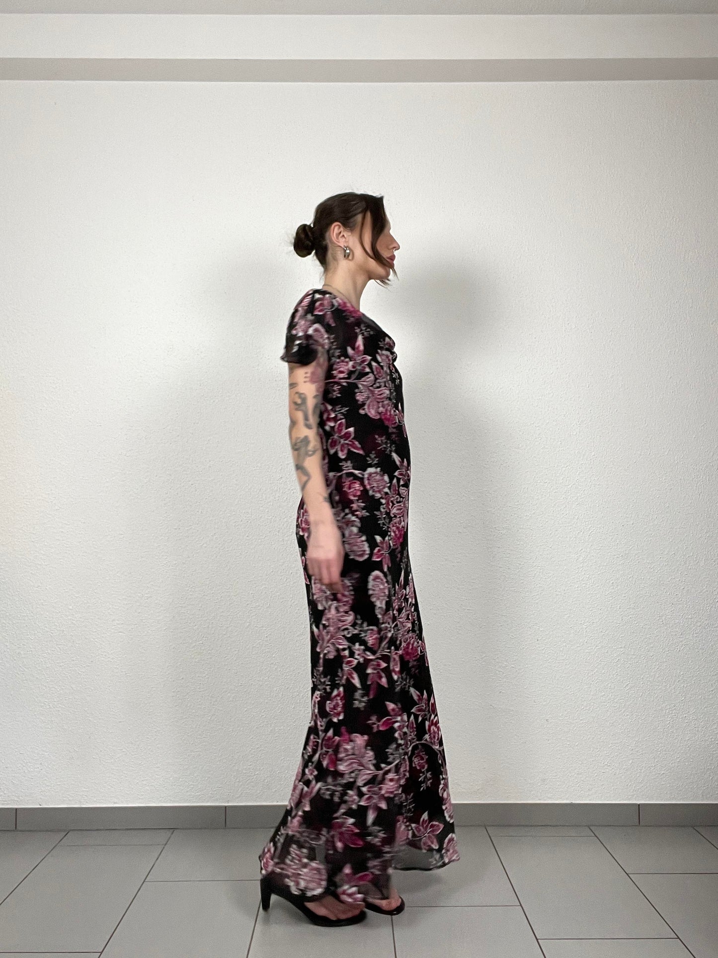 Vintage Floral Silk Dress by CC