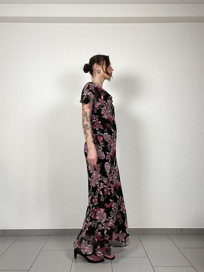 Vintage Floral Silk Dress by CC