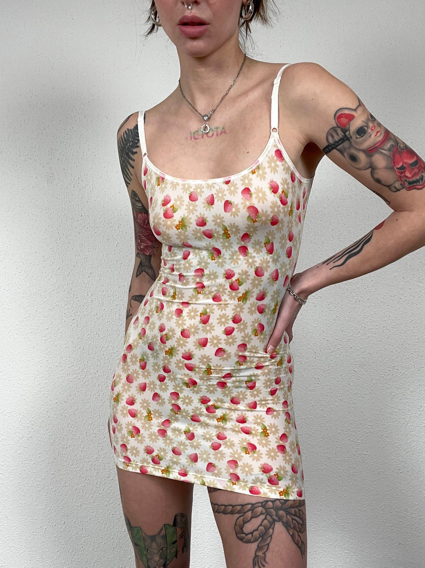 Strawberry Stretch Slip Dress