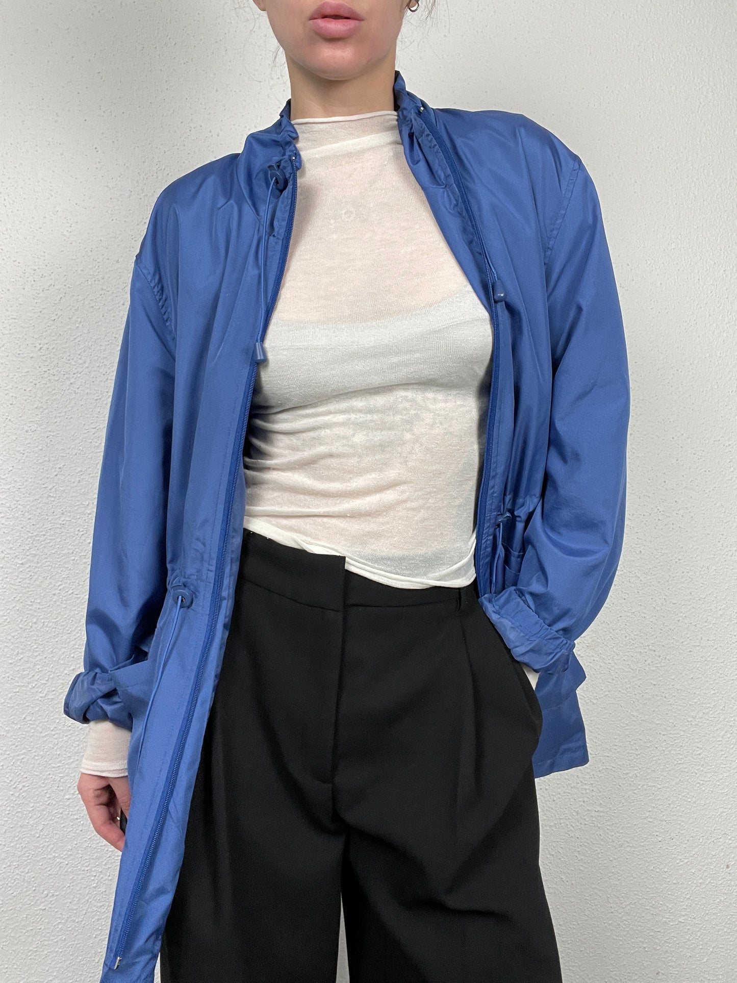 Vintage Blue Windbreaker Jacket – Size M