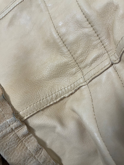Beige vintage 2000s soft suede fitted jacket