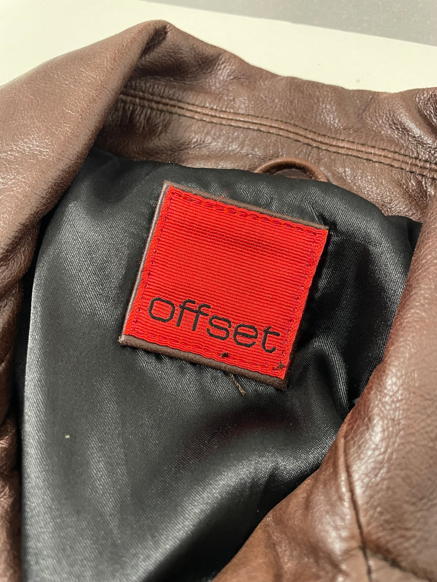 Vintage Y2K 2000s brown leather trench coat