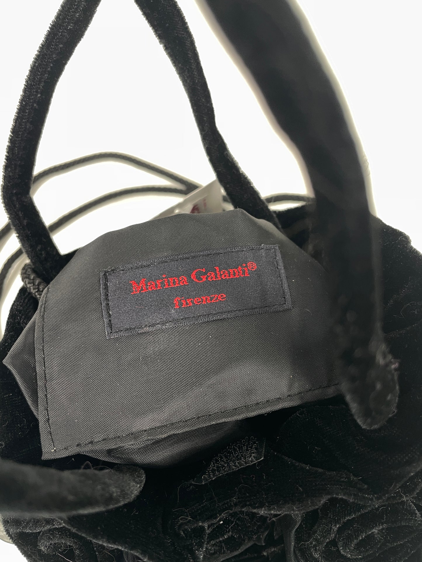 Vintage Y2K black velvet rose mini bag – Marina Galanti, Italy