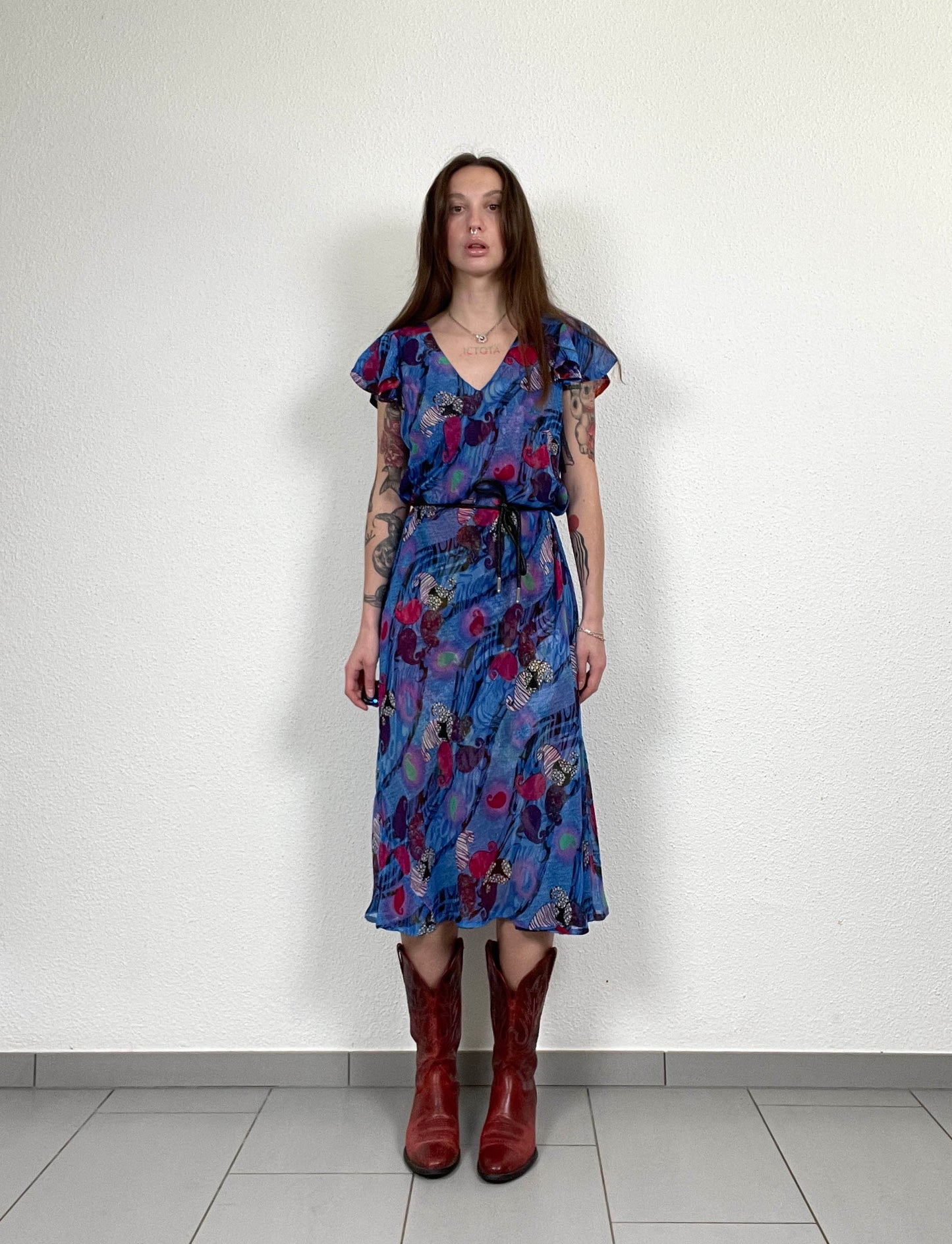 Vintage Y2K Two-Tone Reversible Floral Dress