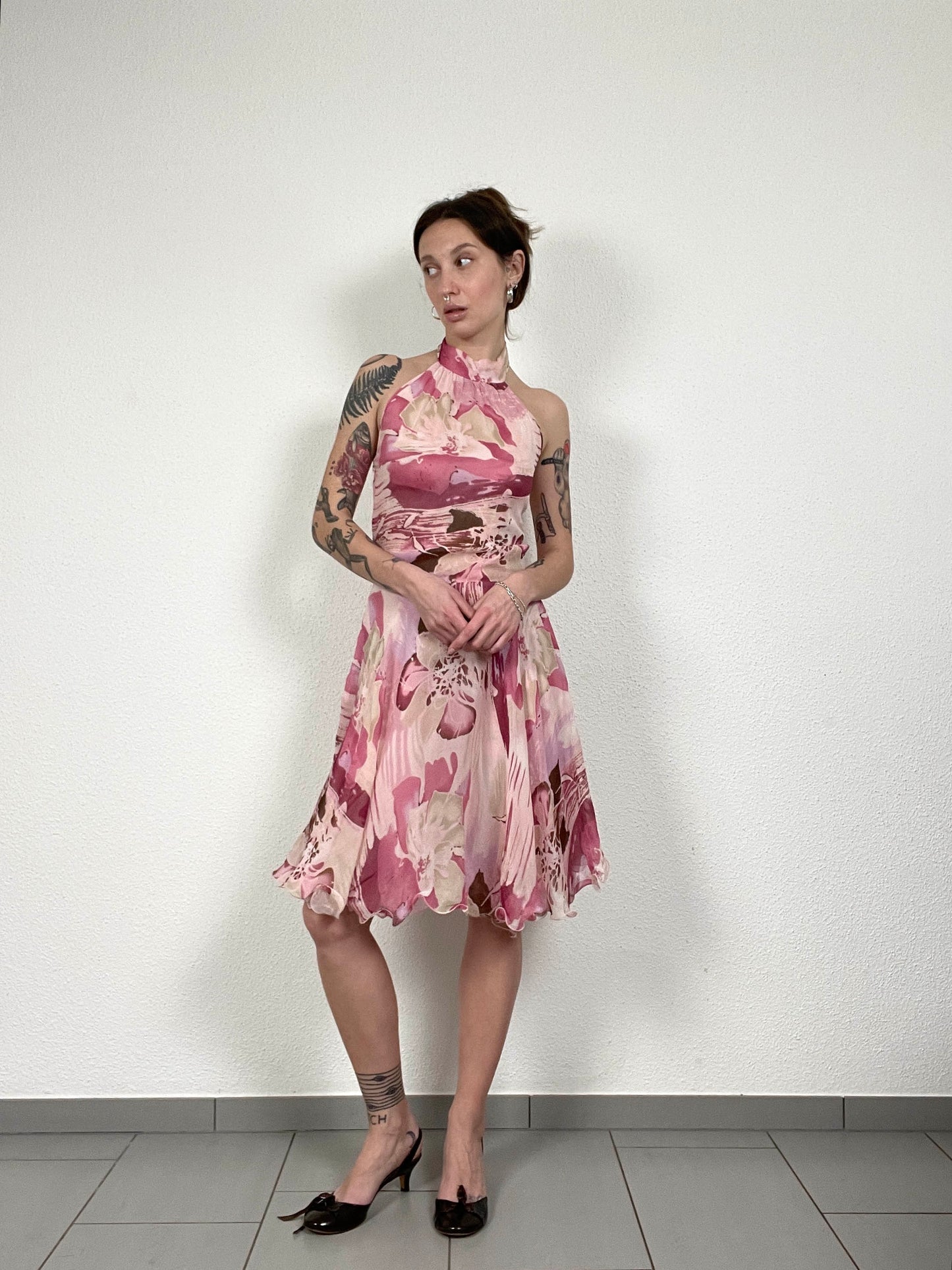 Vintage Silk Halter Dress