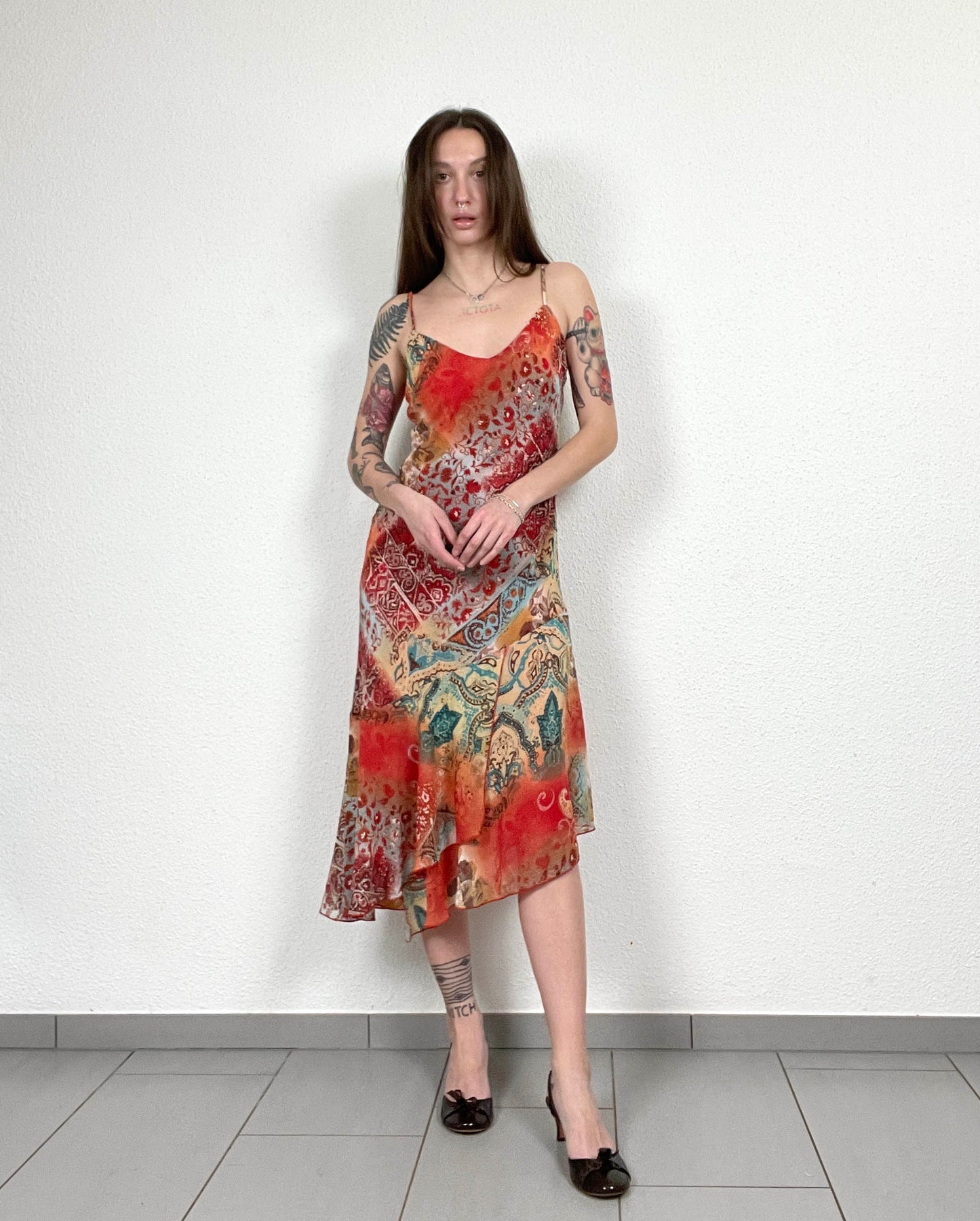 Per Una Vintage Y2K Floral Asymmetric Dress