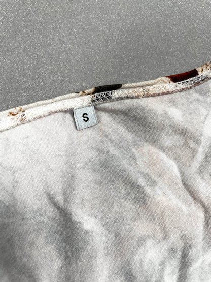 Vintage Leaf Print Top – Y2K Era
