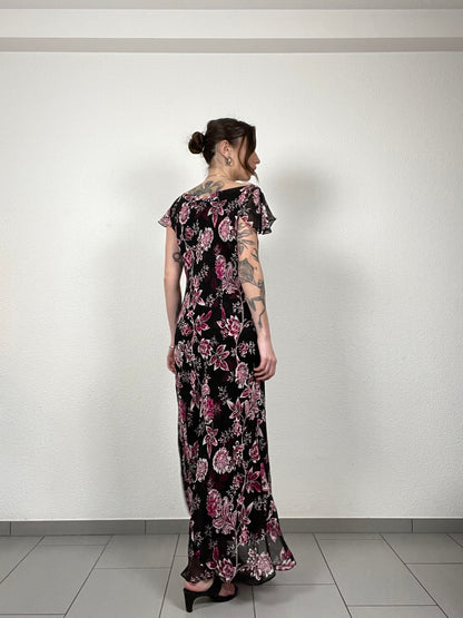 Vintage Floral Silk Dress by CC