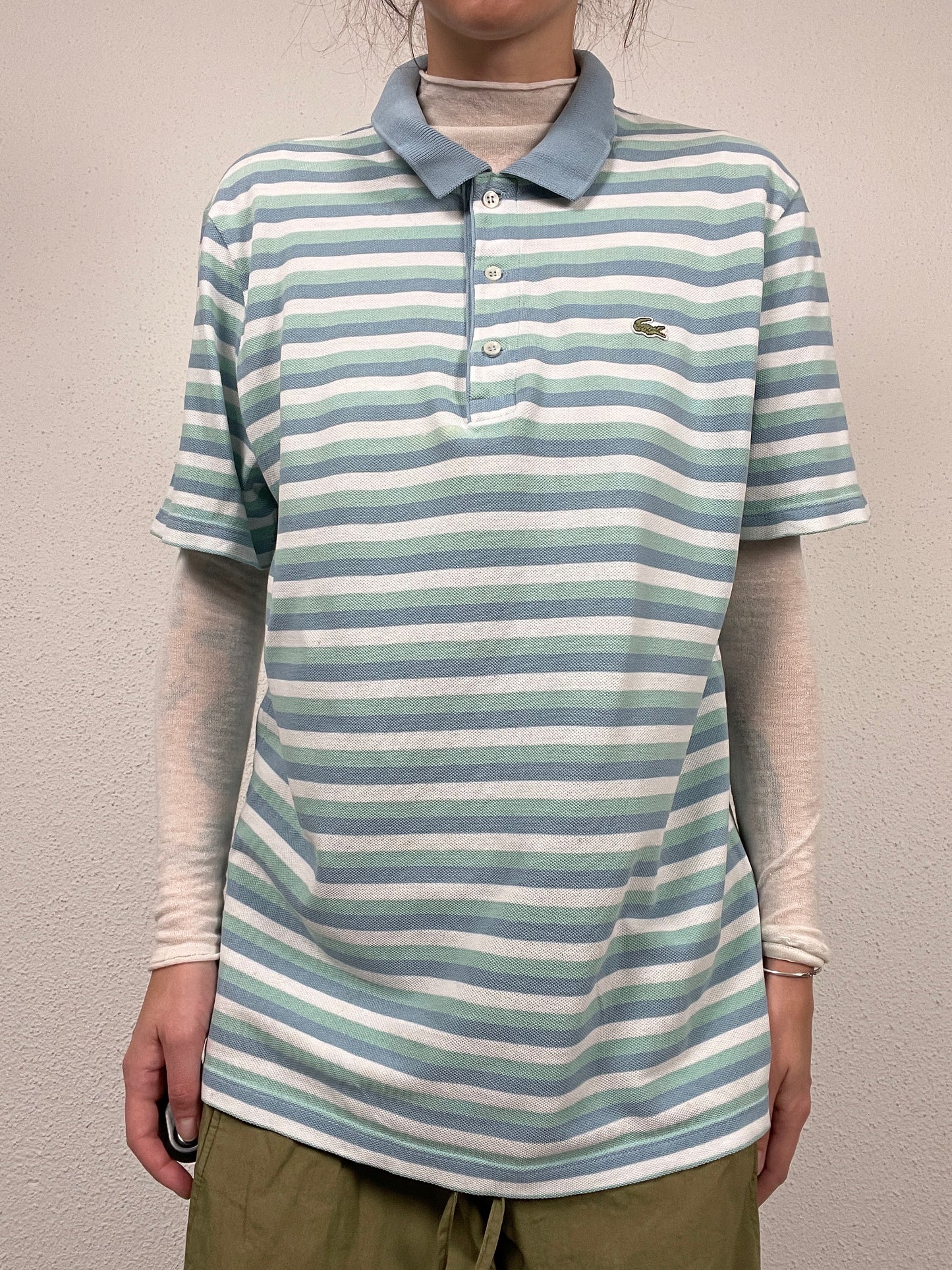 Vintage Lacoste striped polo shirt