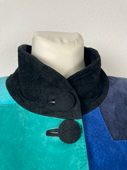 Vintage 80s suede patchwork jacket