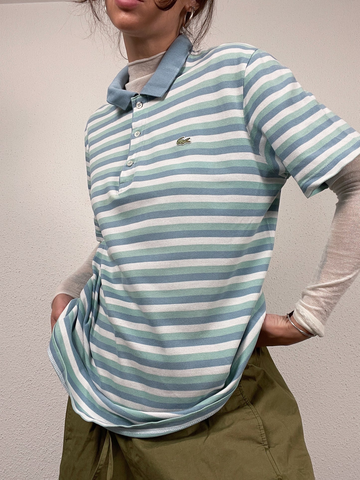 Vintage Lacoste striped polo shirt