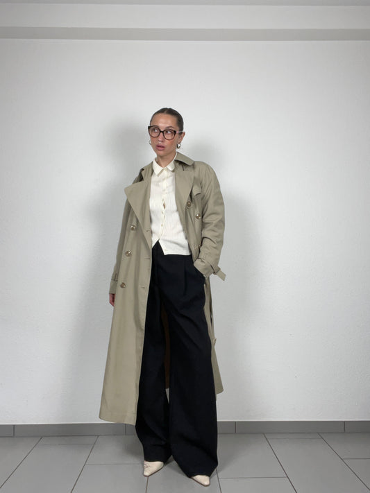 Vintage Classic Beige Trench Coat