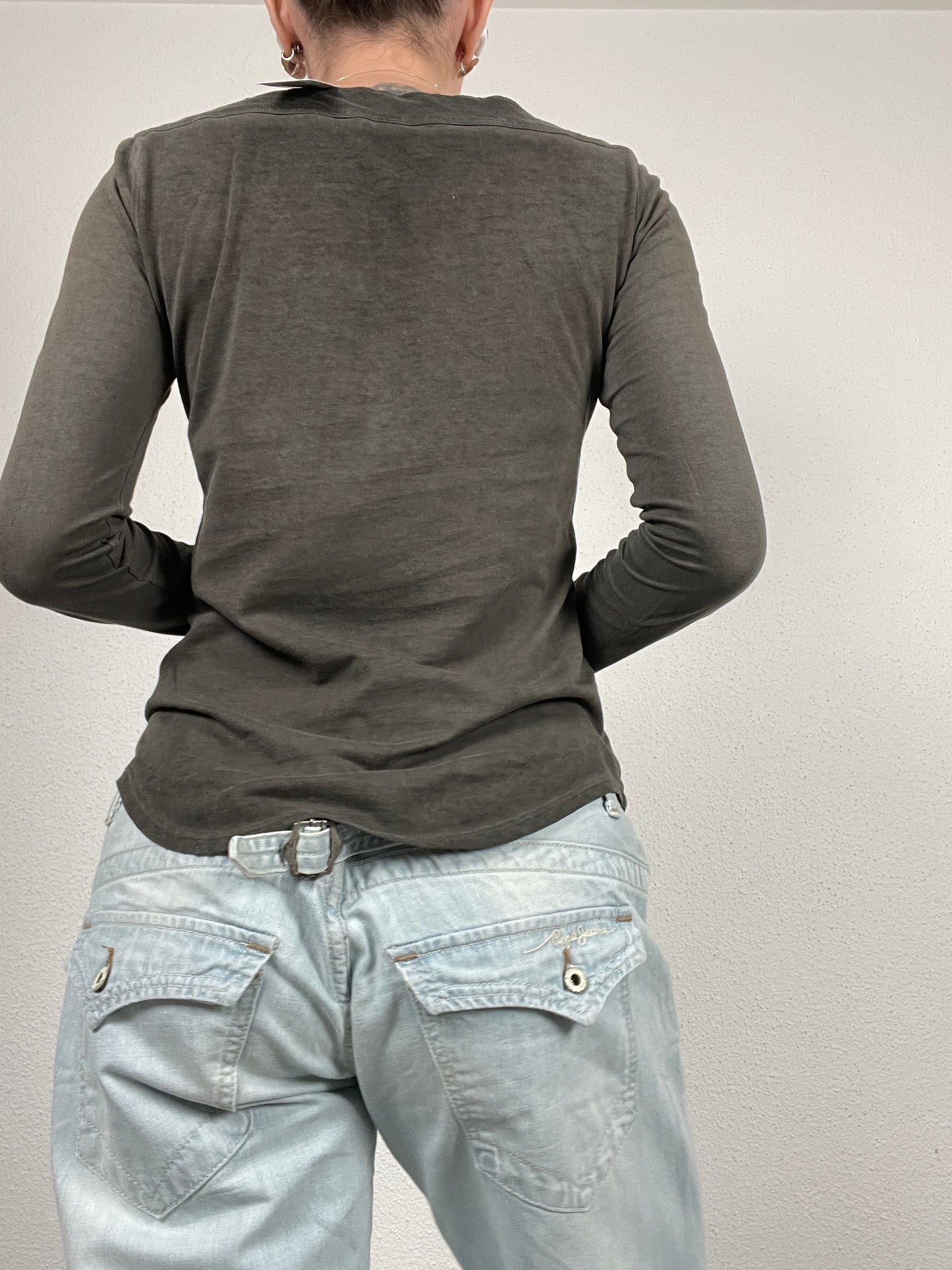 Vintage G-Star RAW Long Sleeve Top – Khaki Green – Size S