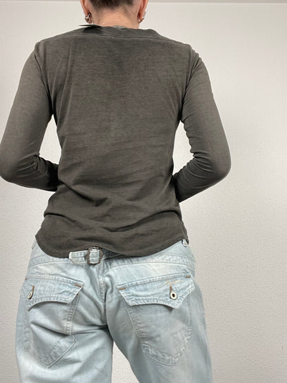 Vintage G-Star RAW Long Sleeve Top – Khaki Green – Size S