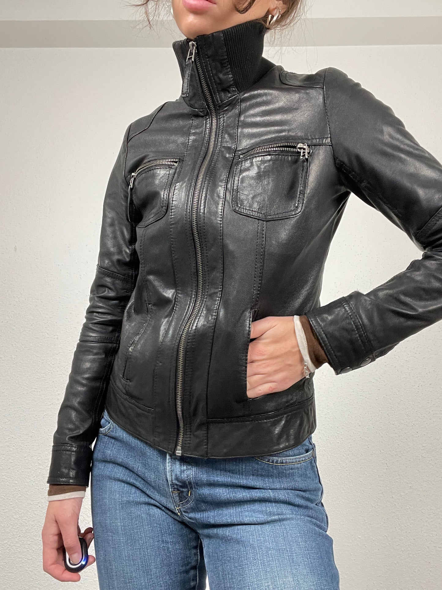 Vintage black 2000s Nappa leather jacket