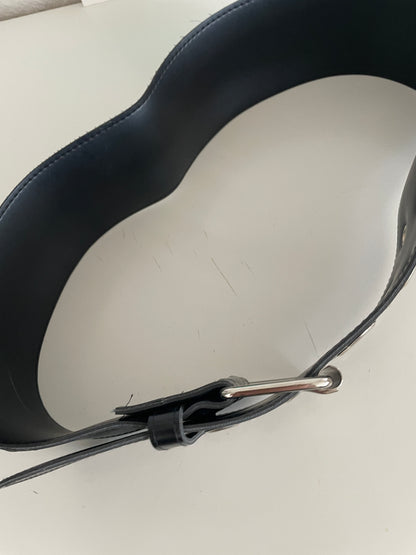 Vintage 2000s black grommet belt