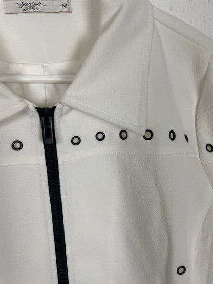 Vintage White Grommet Detail Jacket