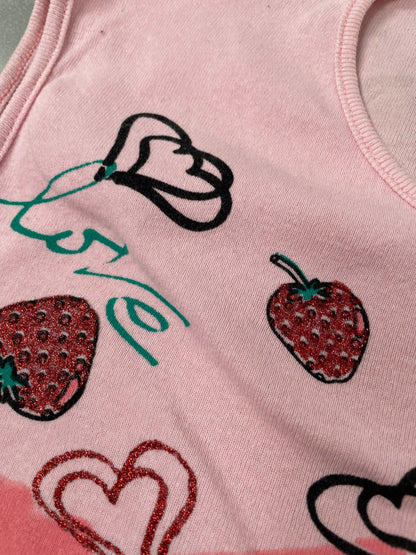 Vintage Y2K Strawberry Print baby t-shirt