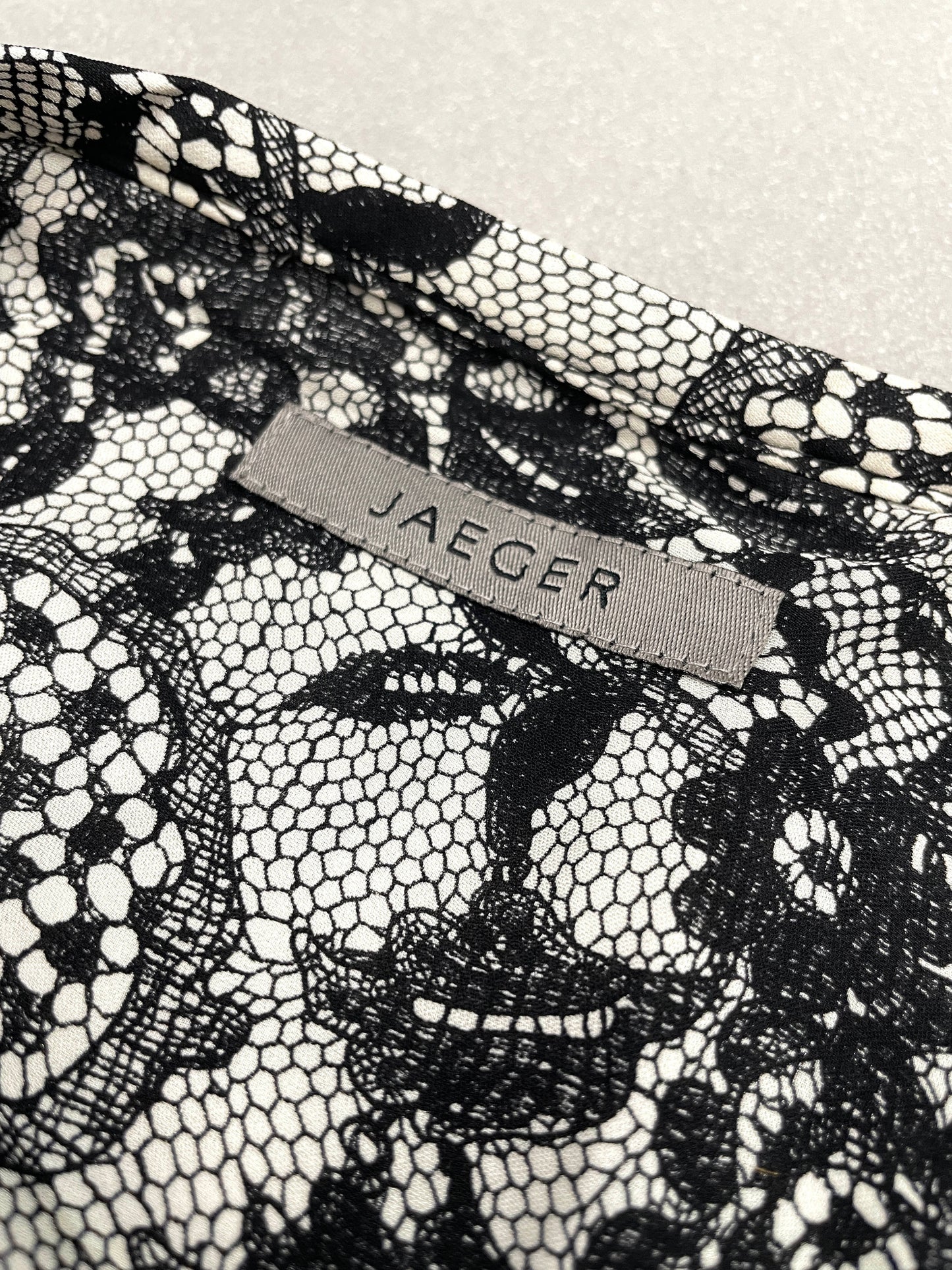 Vintage Silk Jaeger Lace Print Skirt