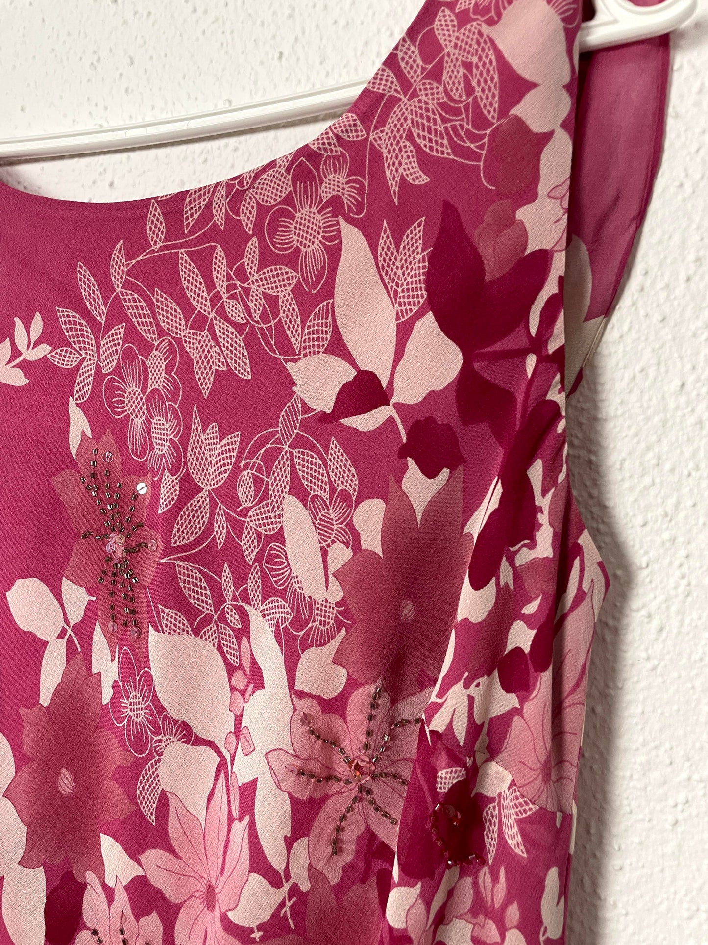 Vintage Floral Silk Dress